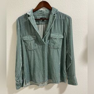 J. Crew Teal Velvet Blouse